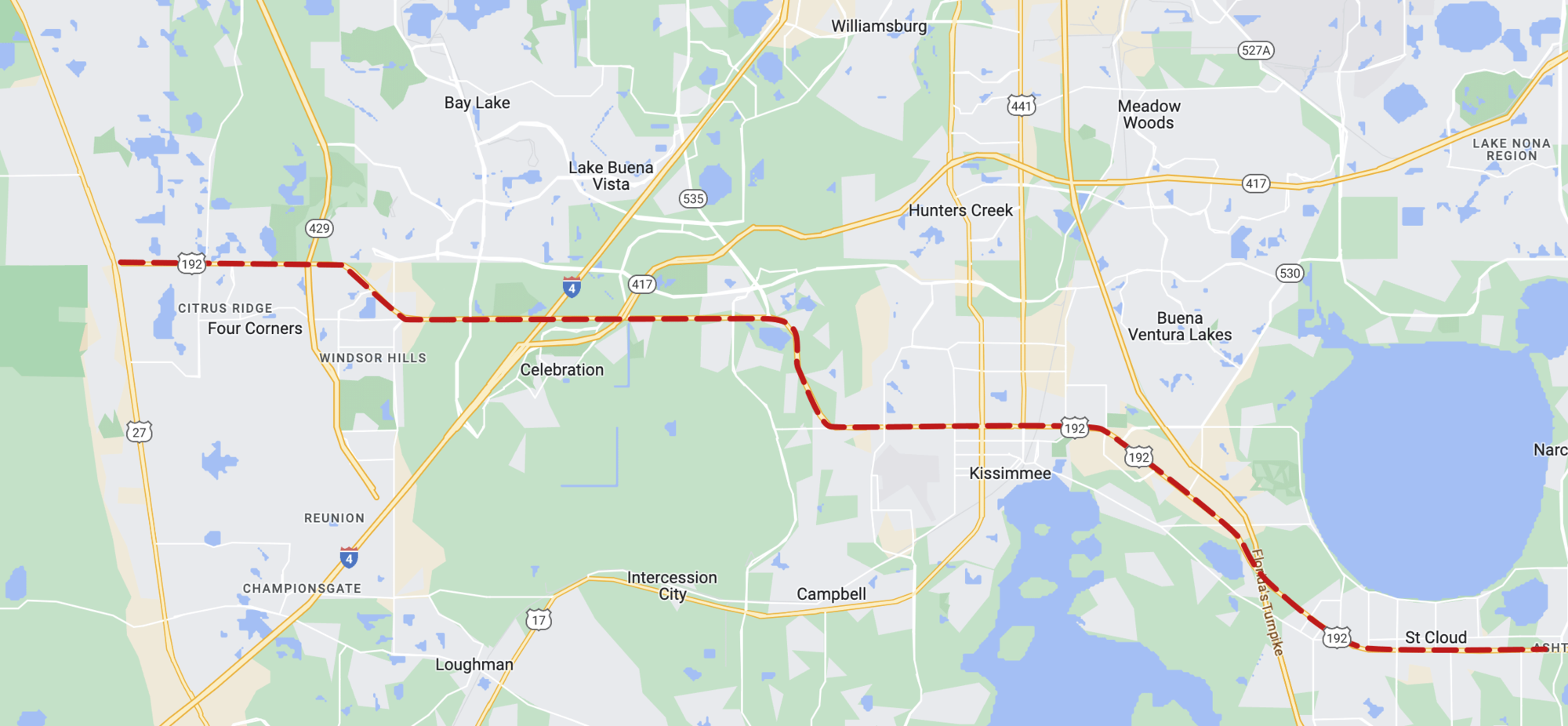 google map of irlo bronson highway 